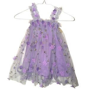 Purple Floral Tulle Dress